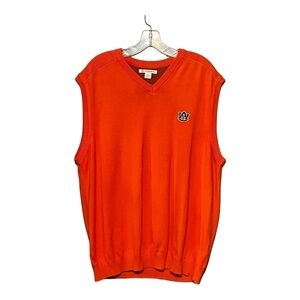 Cutter & Buck Auburn University AU Tigers Sweater Vest XL Orange V-Neck Knit